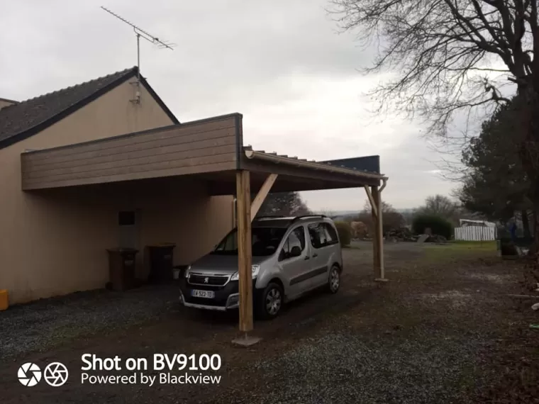 Création d'un préau à Langon, Nantes, BS Charpente Bois