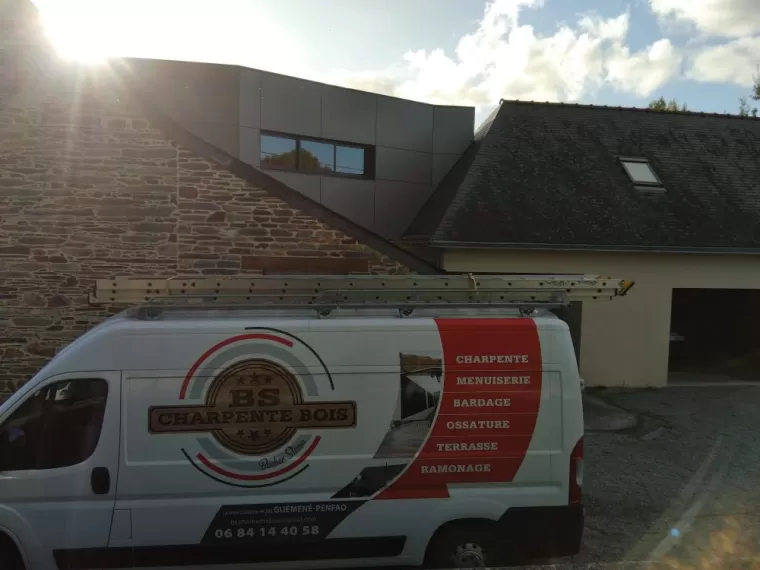 Création d'une extension à Pipriac, Nantes, BS Charpente Bois