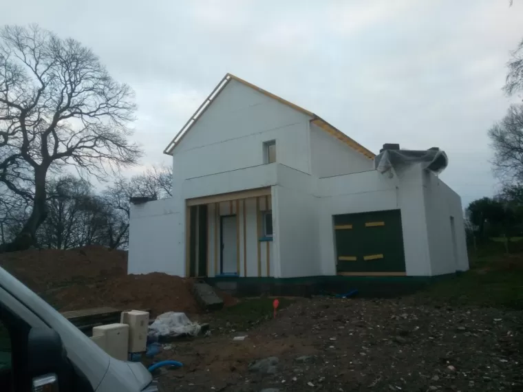 Montage d'une maison bois et réalisation de la charpente à Savenay, Nantes, BS Charpente Bois