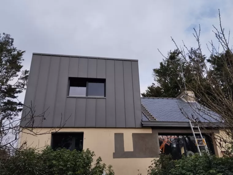 Réalisation d'un garage et d'une surélévation, Nantes, BS Charpente Bois