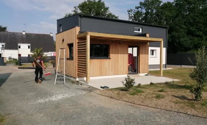 Réalisation d'un brise soleil à Guémené-Penfao, Nantes, BS Charpente Bois