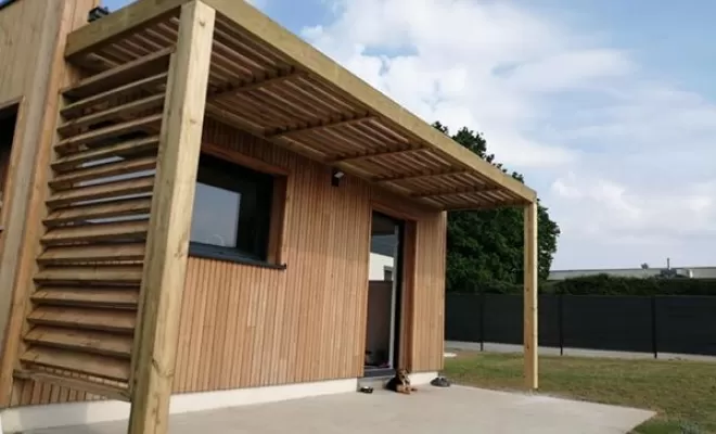 Réalisation d'un brise soleil à Guémené-Penfao, Nantes, BS Charpente Bois